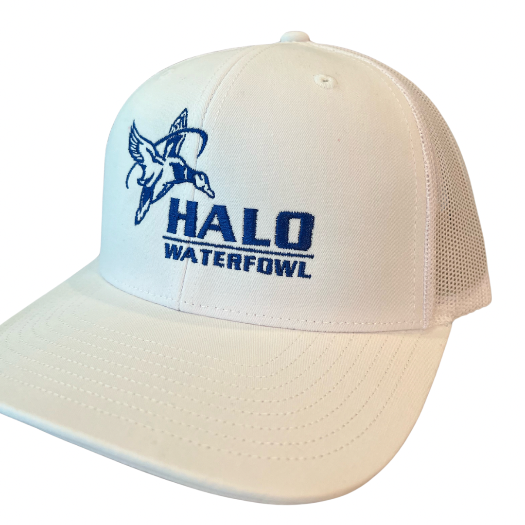 Blue on White/White Hat - Full Logo