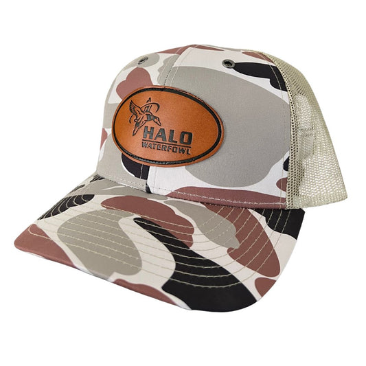 NEW Duck Camo Leather Patch Hat